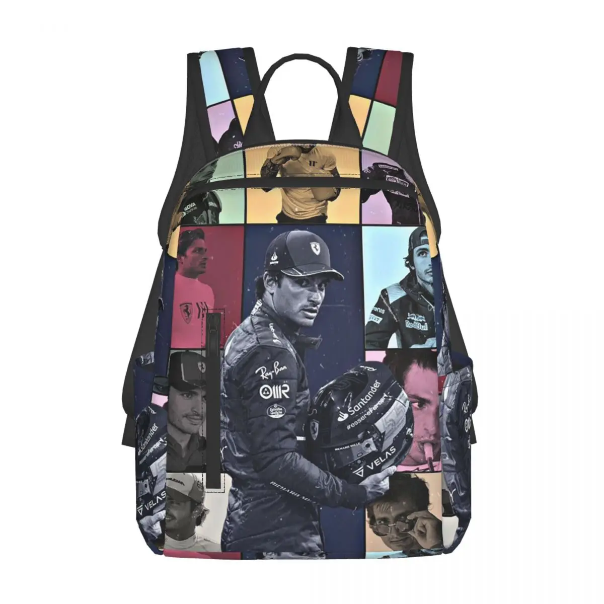 

Carlos Sainz Eras Tour 2025 Backpack Large Capacity Boys Girls BookBag School Bag Shoulder Bags for Men Women