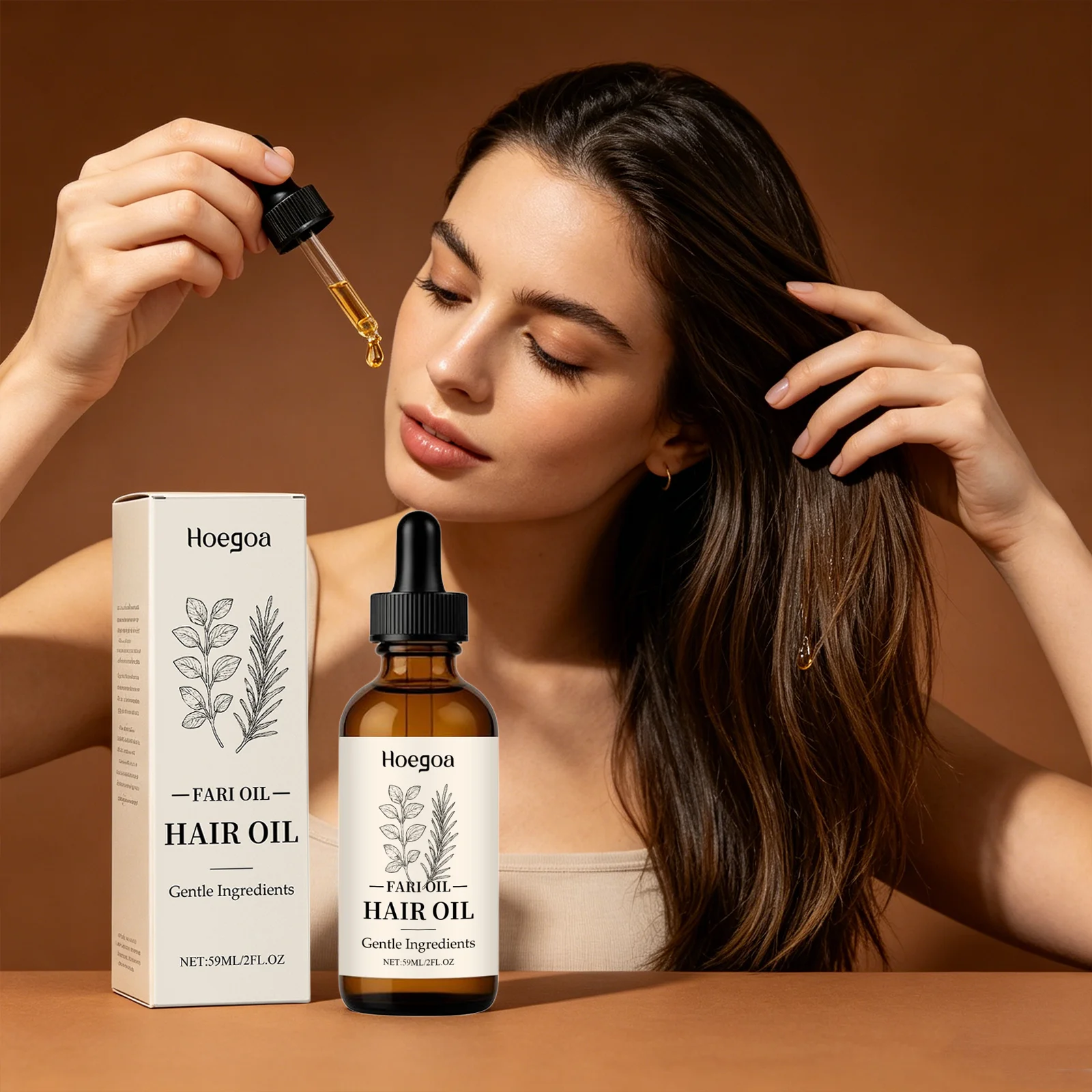 

Hoegoa Rosemary Hair Oil Long Lasting Daily Strengthening Hair Smoothing Damaged Hair Repair Tea Tree Moisturizing Hair Care Oil