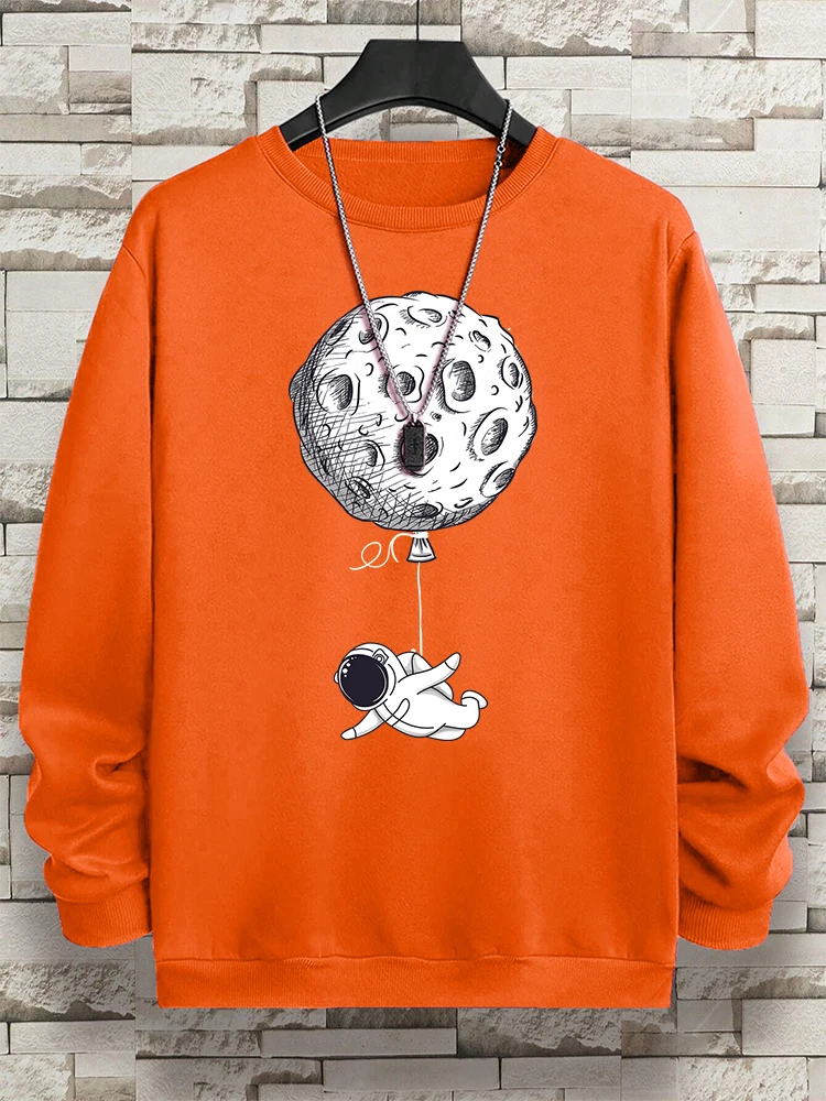 Astronauts Were Taken Away By The Moon Men Sweatshirt Loose Oversized Hoodies Creativity Fleece Soft Clothing Loose Casual Tops