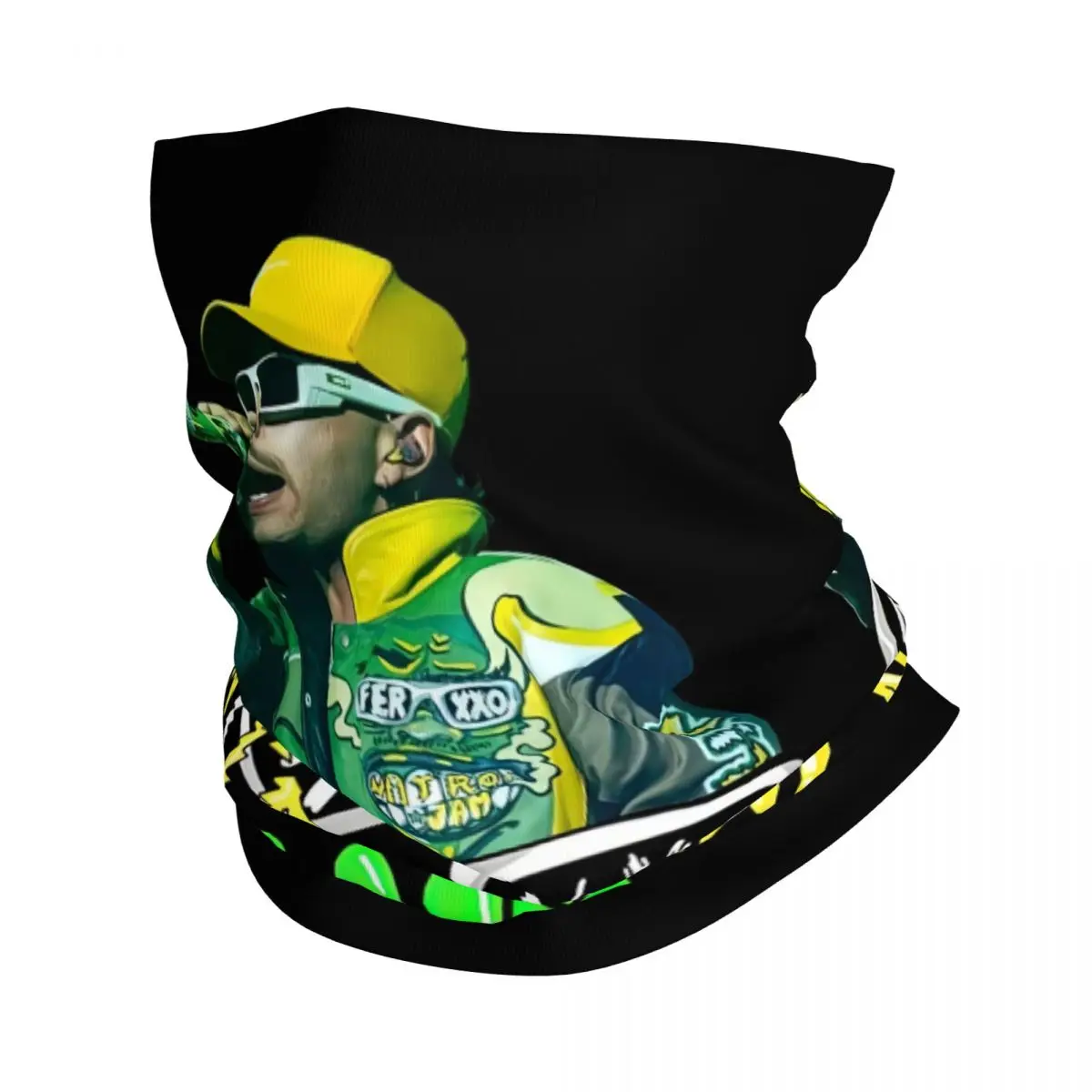 

Colombian Feid Ferxxo бандана для шеи, теплый ветрозащитный шарф для лица для пеших прогулок, повязка на голову с гетрами в стиле рэпер 90-х годов