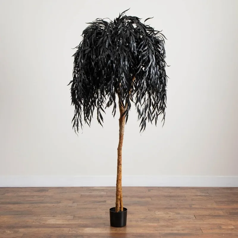 6ft Artificial Halloween Black Willow Tree - Spooky Season Decor for Indoor Use