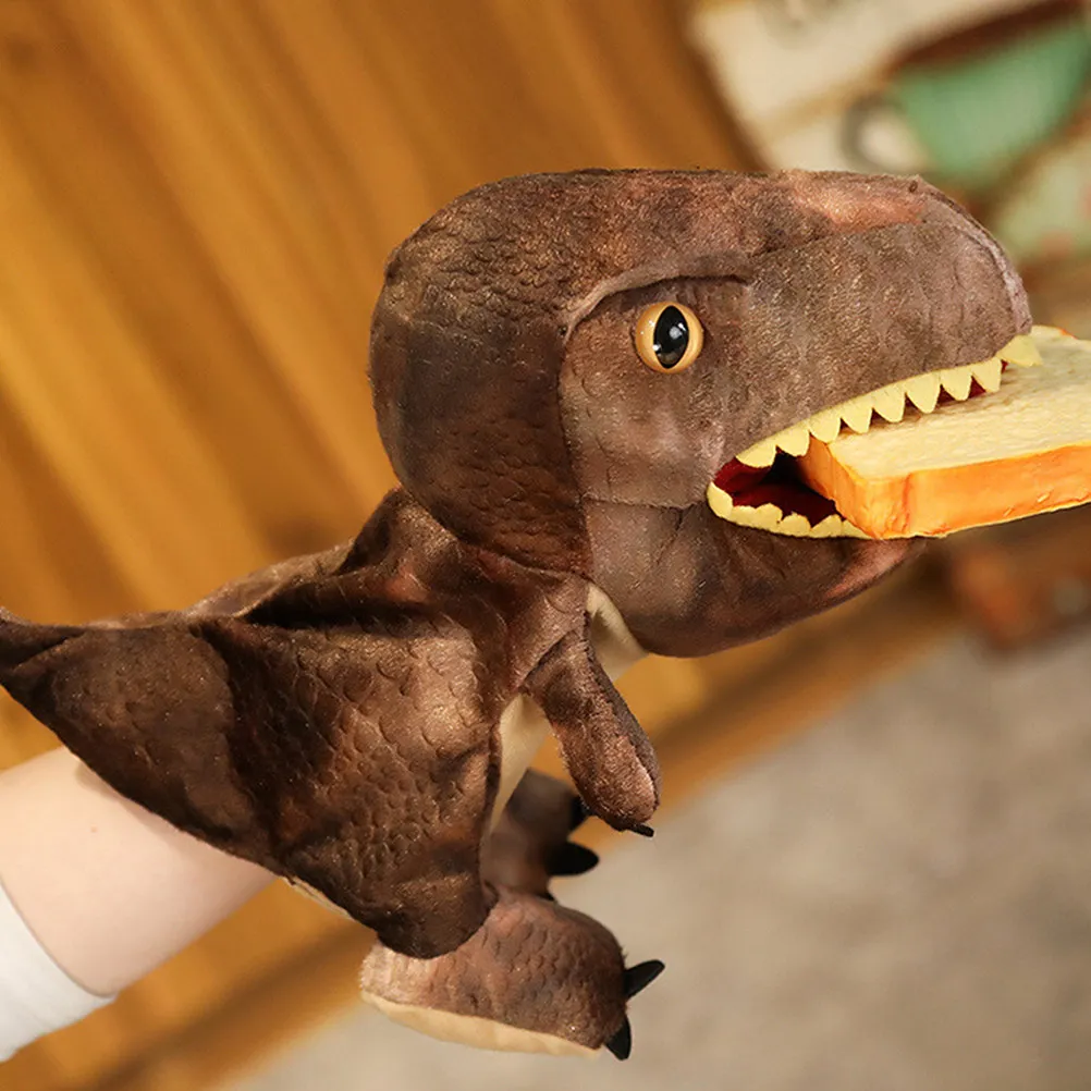 

Мягкая моющаяся кукла-динозавр для рук, удобная для рассказывания историй и ролевых игр, улучшает воображение и способствует взаимодействию родителей и детей.