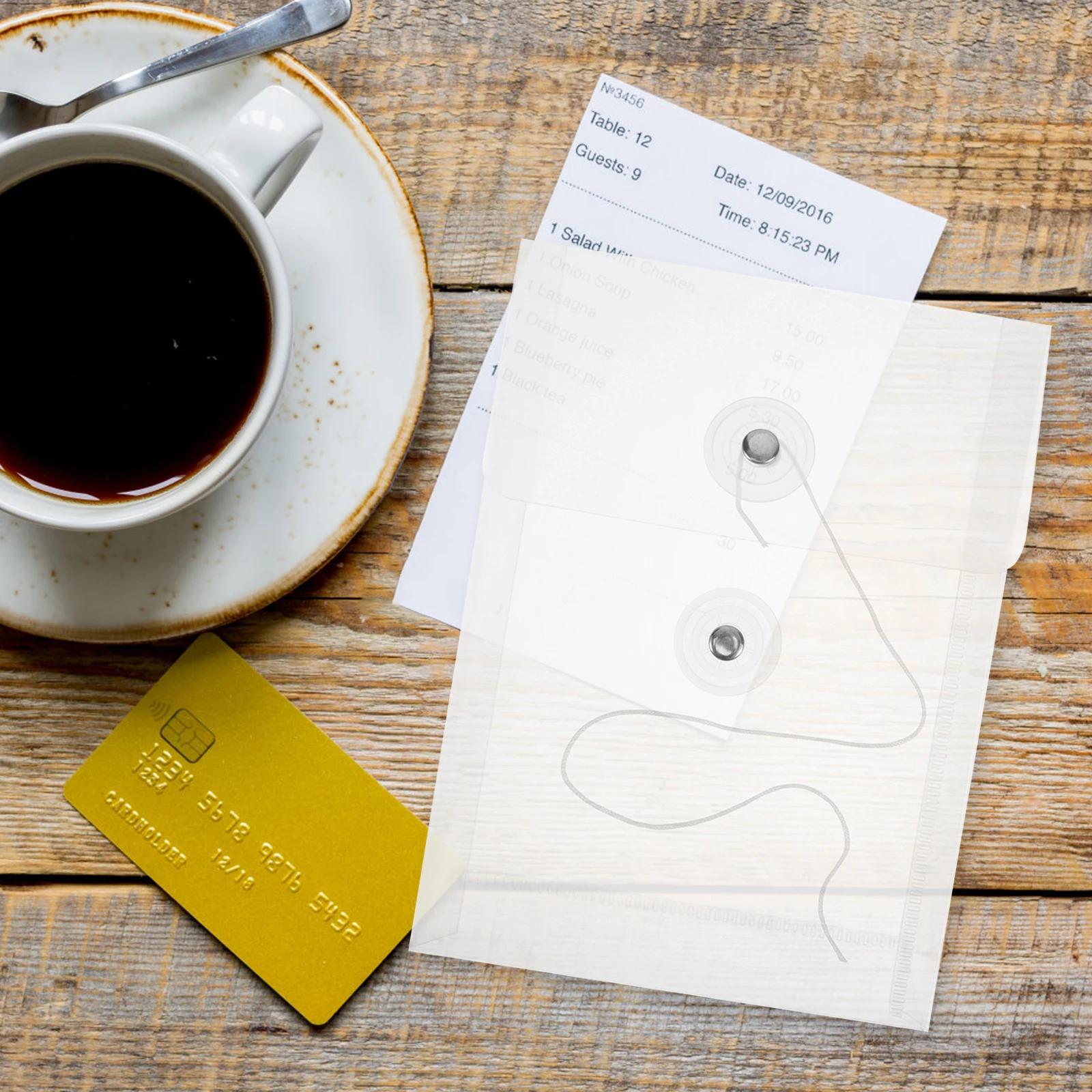 

5pcs Folder Bags Transparent File Storage A6 Lightweight Office Supplies Document Folders For Files Cards