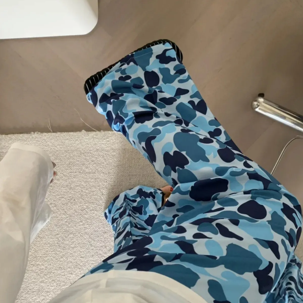 Ultra‑Thin Seersucker Lounge Pants Cute Snot Print Loose Long Sleep Pants Loungewear for Indoor & Outdoor Wear Lazy Style Pajama