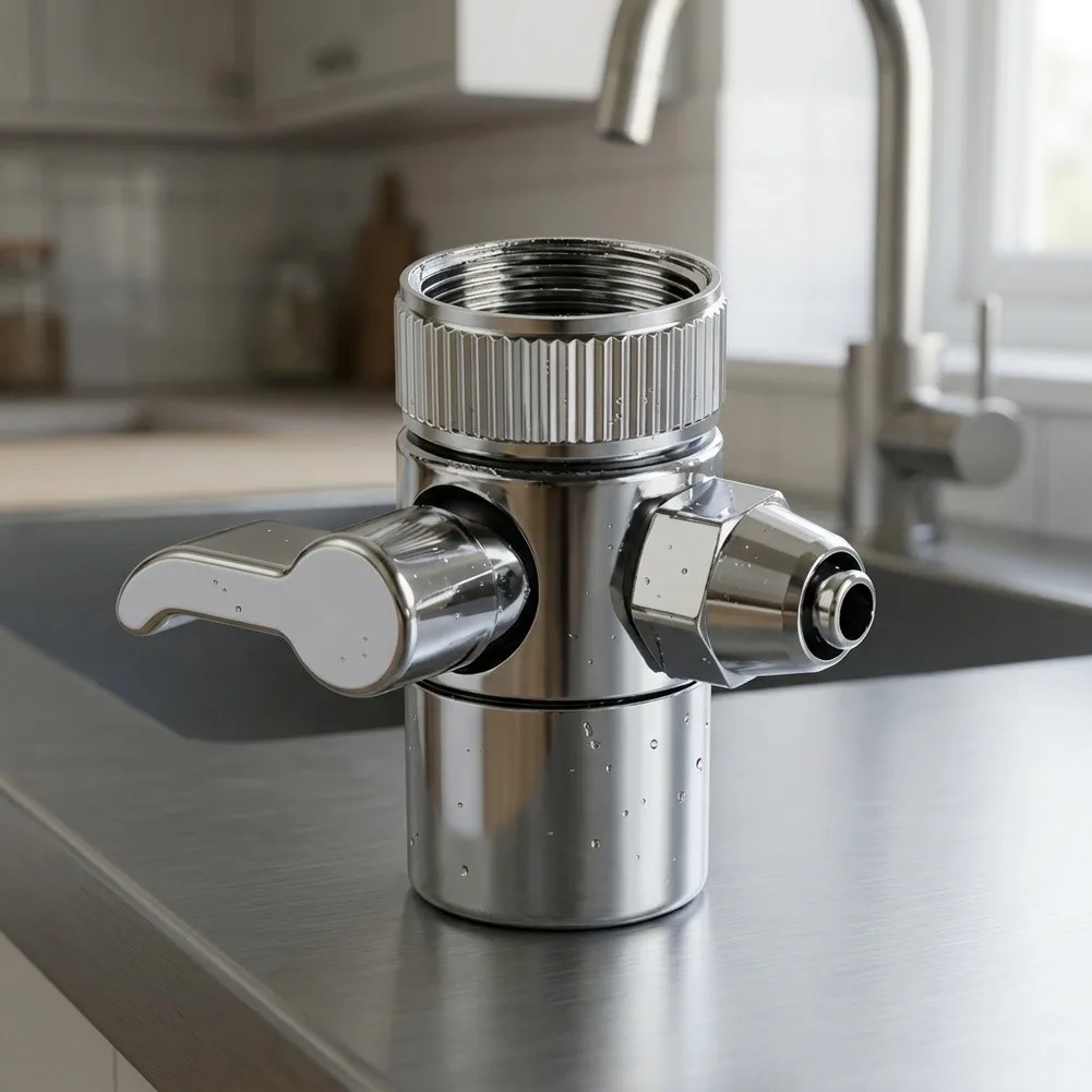 For Water Filter For Tap Diverter Made of Brass with Chrome Finish 22mm Thread and 5/16 OD Output Compatibility