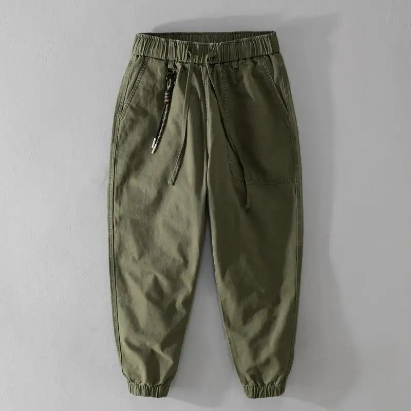 

Молодежная мужская рабочая одежда, брюки, свободный крой, вельветовые брюки в стиле ретро, хлопковые свободные брюки в стиле милитари, свободные брюки с переплетом на талии