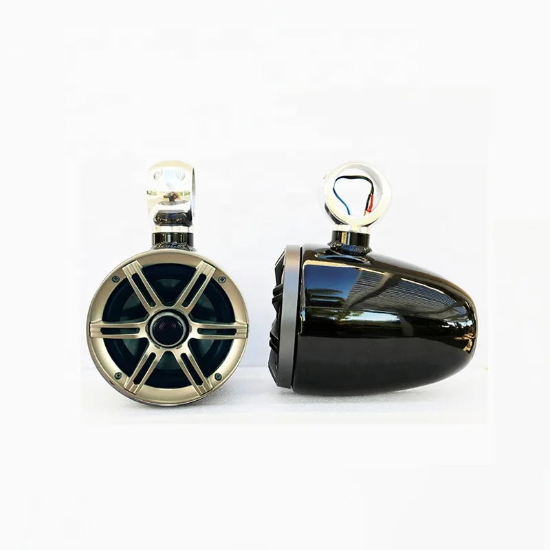 

Pair of Angle Free Mountable Aluminum Black Pods Marine Boat Wakeboard Tower Speaker Installed