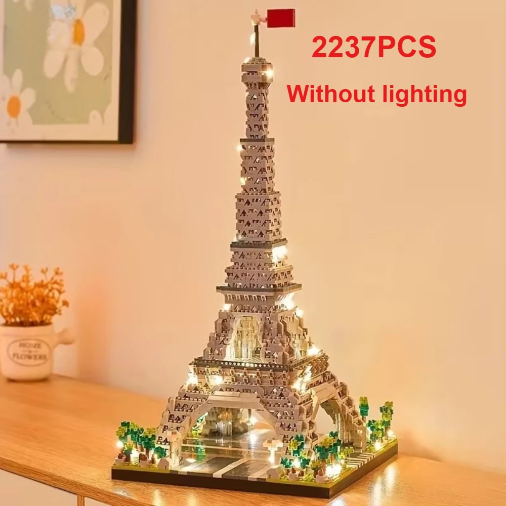 2237-teiliges Eiffelturm-Mikro-Partikel-Baustein-Modell-Souvenir, Ohne Beleuchtung, Romantische Heimdekoration, Geschenk für Liebste, Geschenk für Feiertage/Weihnachten/Neujahr – Detail 1