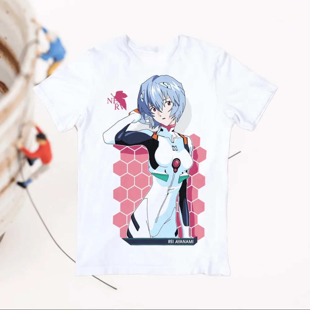 Evangelion Asuka Manga Style Casual 3D Print T-Shirt - Bandai Production Casual Anime Fan Role-Playing Clothing Top