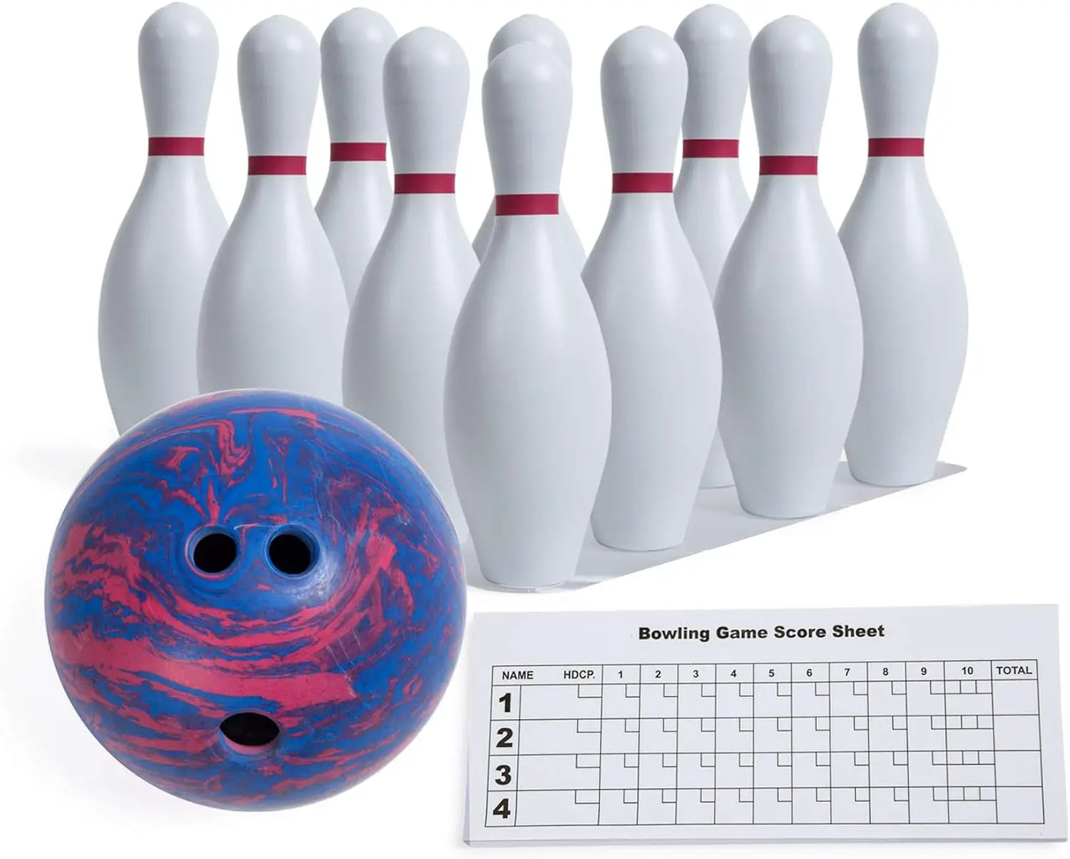 

Sports Bowling Set: Rubber Ball & Plastic Pins for Training, Model:BPSET