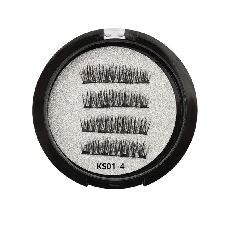 Magnetic Eyelashes with 2 Pairs Artificial Fiber Magnets Magnetic with Eyelash Curler KS01-4