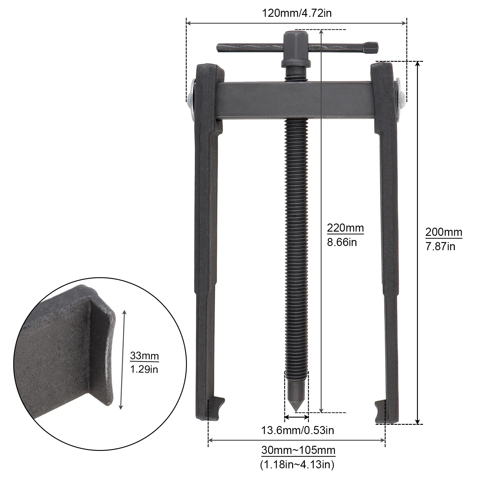 3/4/6/8/10 Inch Adjustable 2 Claw Jaw Bearing Puller High Carbon Steel Gear Pullers Automotive Repair Removal Tool