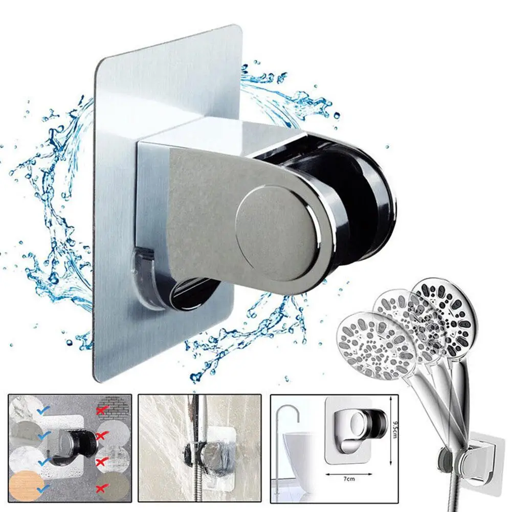 Universal Showerhead Holder Wall Mounted Punch Free Shower Household Bracket Self-adhesive Adjustable Bathroom New Accessor X6O9