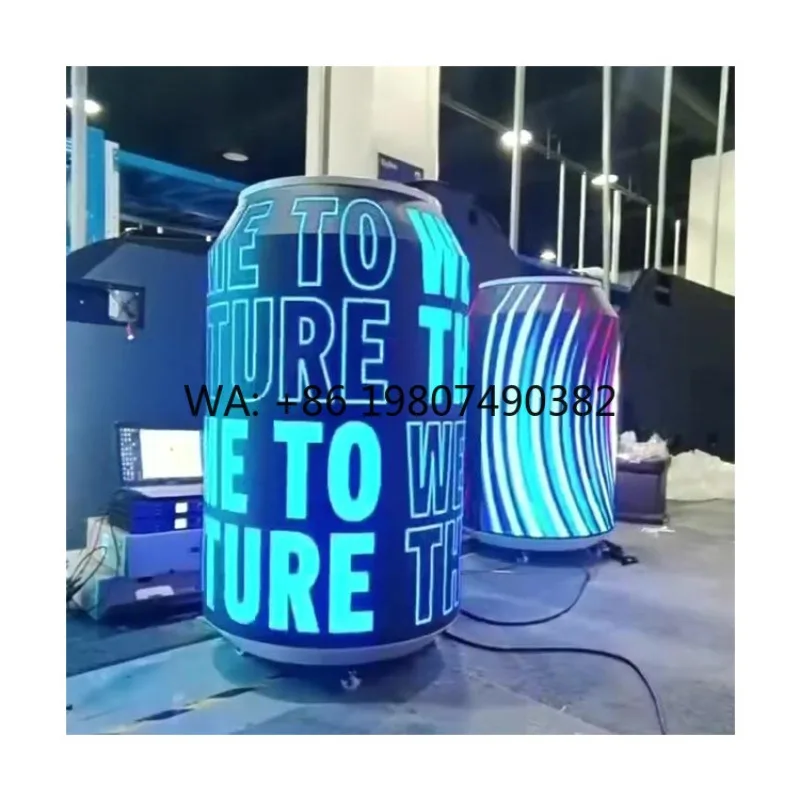 P3.91 P4.81 Creative Can Shaped LED Display Beverage Advertising Panel Support Text Scrolling Commercial Promotion Screen