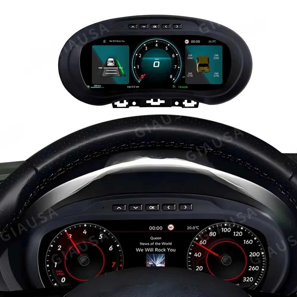 JY Digital Dashboard Cluster For Volkswagen POLO 2009-2016 Full LCD instrument Panel Virtual Driving display Cockpit Speedometer