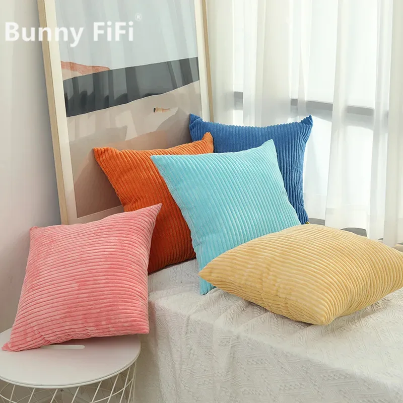 Corduroy Striped Cushion Cover 30x50/40/45/50/55/60cm Soft Comfortable Throw Pillow Case For Living Room Sofa Home Decoration