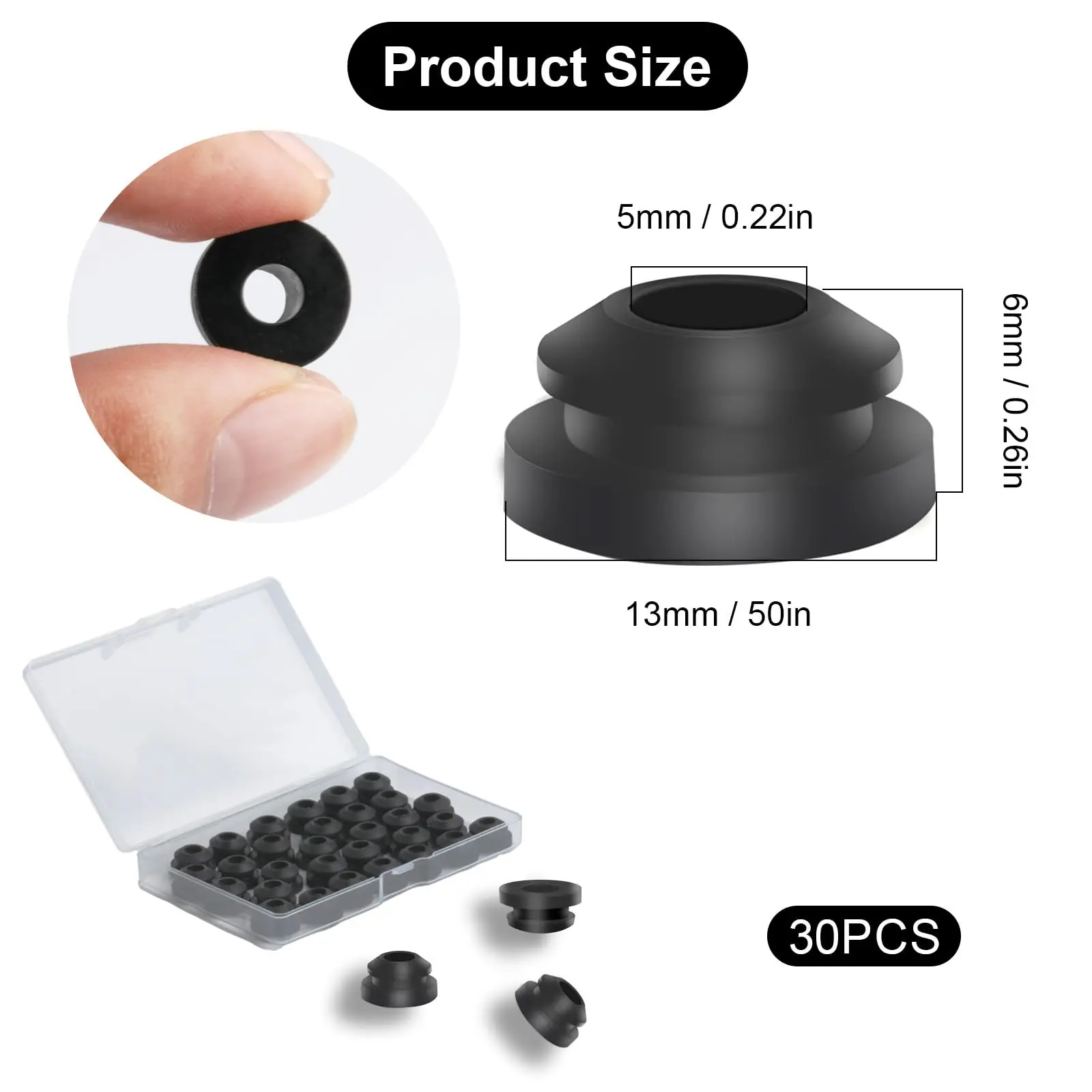 30 قطعة من الحلقات المطاطية للمنزل المتنقل - وعاء 5 مم يدعم/أقدام/قابس لـ Dometic/Smev/Thetford