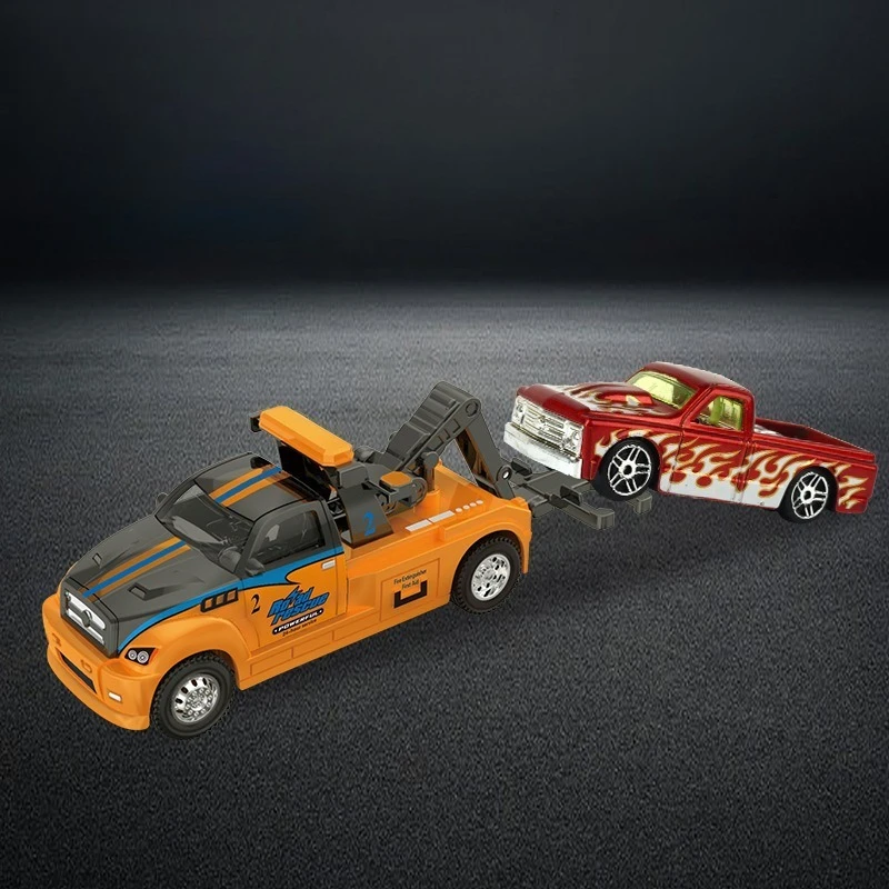 

Flatbed transporter car truck Children's toy boy puzzle simulation alloy car model toy car ornament