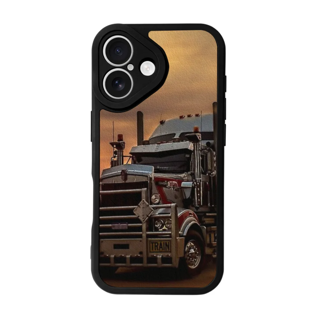 

Phone Case For iPhone 16 Pro Max Plus Silicone Skin Case Prime Mover Kenworth truck at Sunset