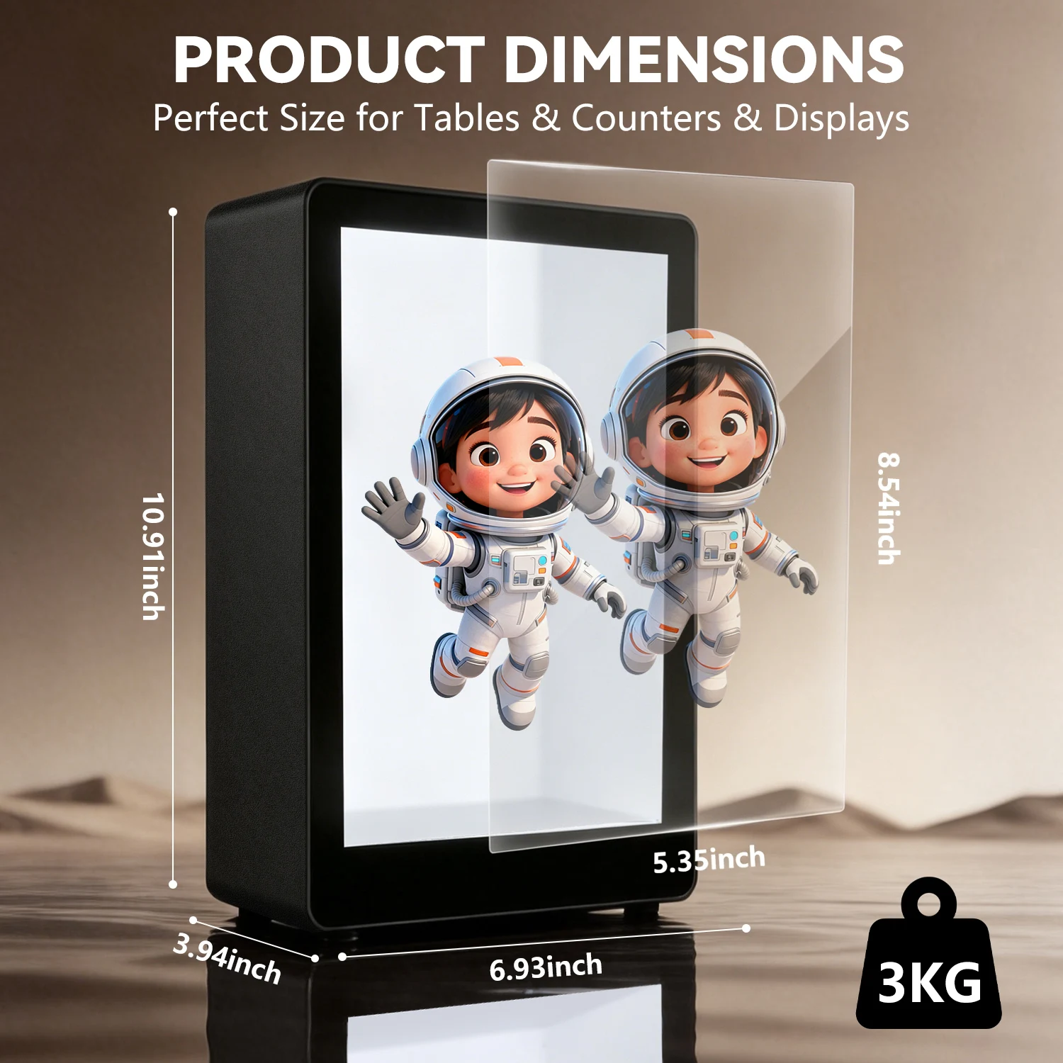 for Creative 10.1 Inch Transparent LCD Display Box Touch Screen Advertising Player for Boutique Store Window Showcase Stage