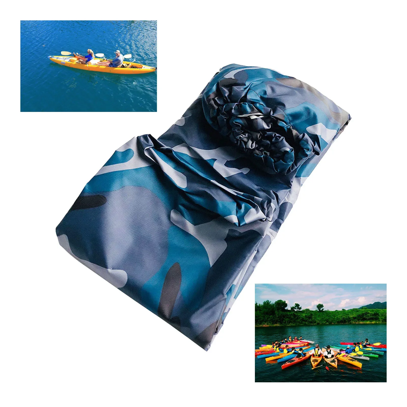 Oxford Fabric Large Kayak Storage Cover Universal Waterproof Dust Proof Sun UV Protection Boats Transport Cover Ocean Camouflage