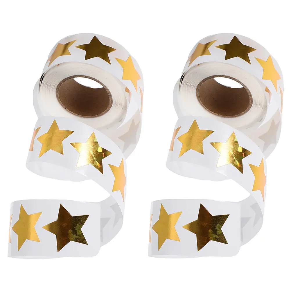 

2 Rolls Star Sticker Pentagram Prints Stickers Self-Adhesive Removable Decorative Encouragement Stickers Teachers Parents