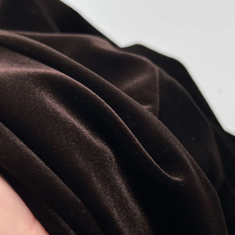 EAEOVNI Elegant Velvet Women's Skirt Solid Color High Waist A Line Folds Long Skirts Fashion 2025 Autumn Winter New Clothing