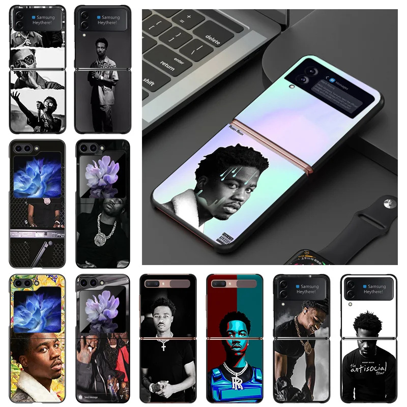 Black Matte Anti-Drop Phone Case For Samsung ZFlip6 5G ZFlip5 ZFlip4 ZFlip3 Hard Galaxy Z Flip 3 4 5 6 Roddy Ricch Cover