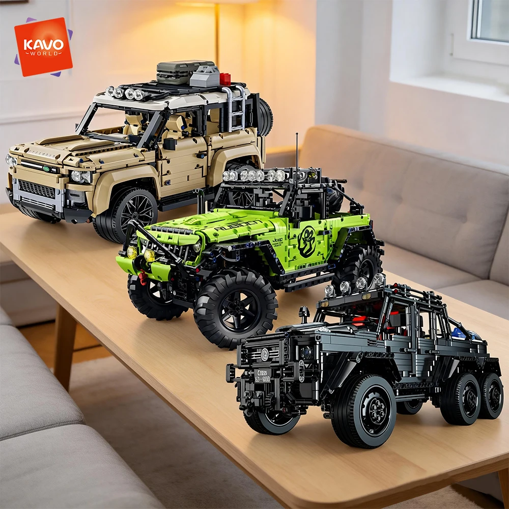 

KAVOWORLD 1:8 High-Detail Off-Road Truck Building Bricks DIY Assembled SUV Collectible Vehicle STEM Educational Gifts for Teens