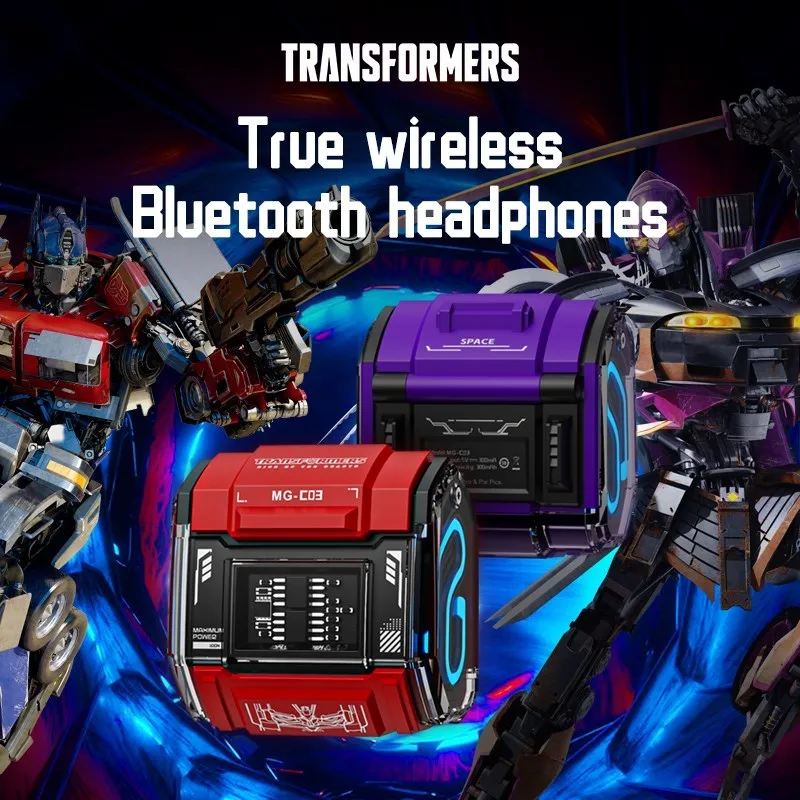 TRANSFORMERS MG-C03 Fashion Wireless Bluetooth 5.3 Headphones Long Endurance Stereo Sound Earphones Gaming Sport Music Earbuds