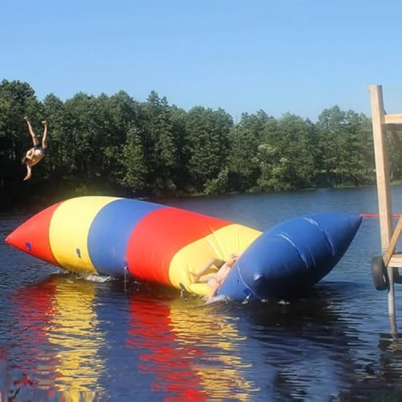 Inflatable Catapult Bag 10x4m Jumping Pillow Inflatable Jump Blob Water Come With a Pump