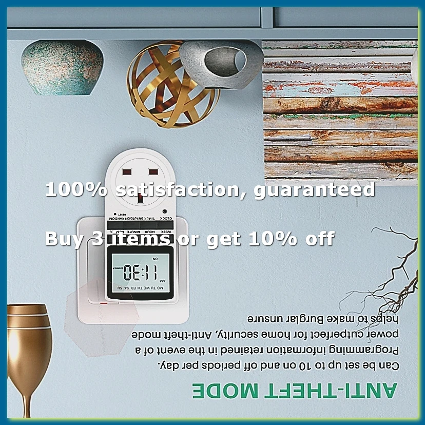 ●Uk Plug Digital Timer Plug Socket, Electrical Programmable Plug In Timer Switch For Light, B