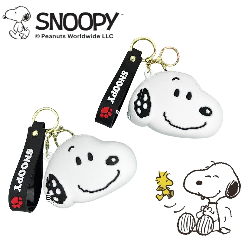 

Snoopy cartoon cute silicone coin purse keychain creative Kawaii unisex couple backpack decoration pendant gift wholesale