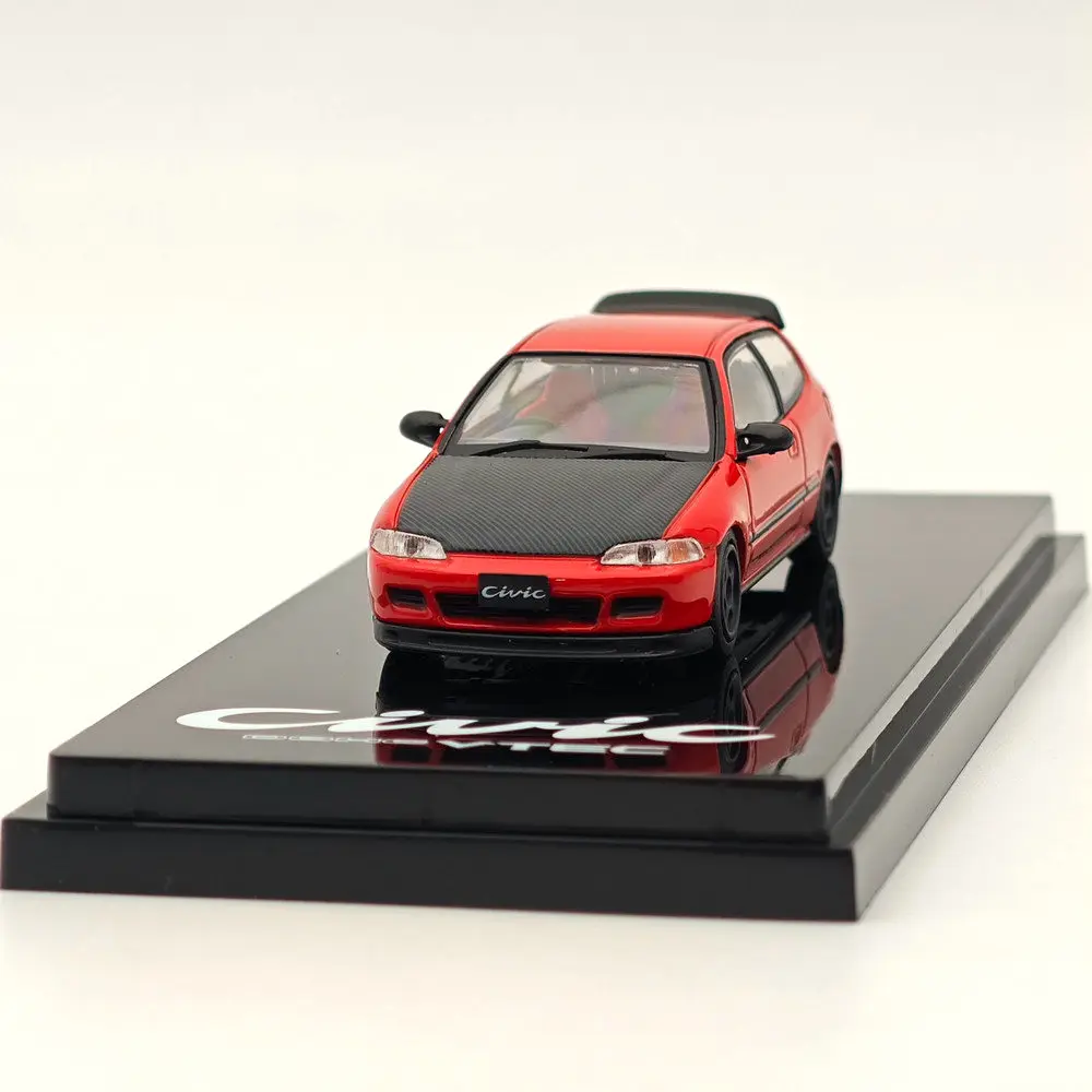 1:64 Hobby Japan Civic (EG6) versión personalizada con pantalla de motor rojo HJ642017AR modelos fundidos colección de coches Auto juguetes regalo