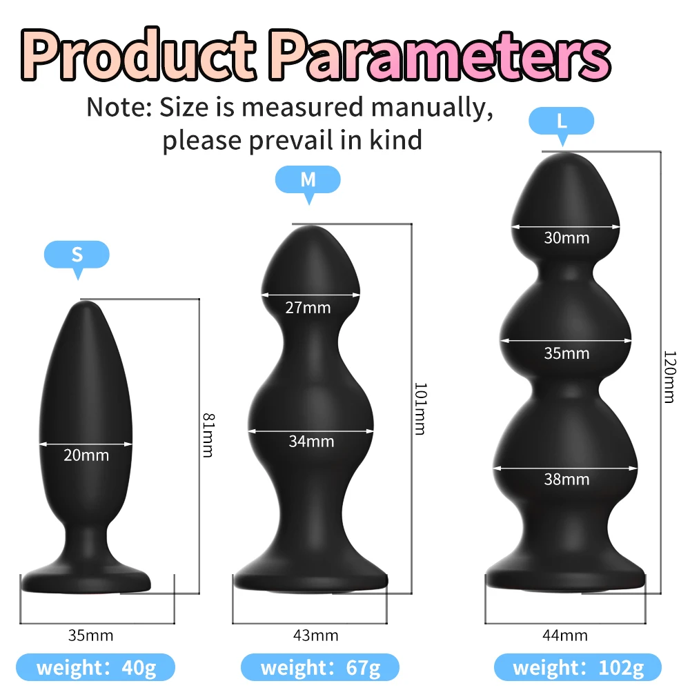 3Sizes Silicone Anal Plug Crystal Base Butt Beads Plug Sex Toys Anal Toys Sex Stopper Sex Game Toy Shop Anus Trainer for Couples - view 6
