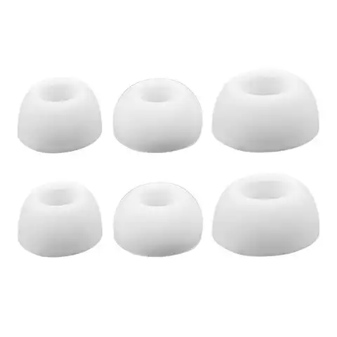 6pcs Earmuffs Earplug Cover Replacement Eartips Silicone Soft Headphone Eartips XS/S/M/L White Ear Tips For Airpods Pro/Pro2