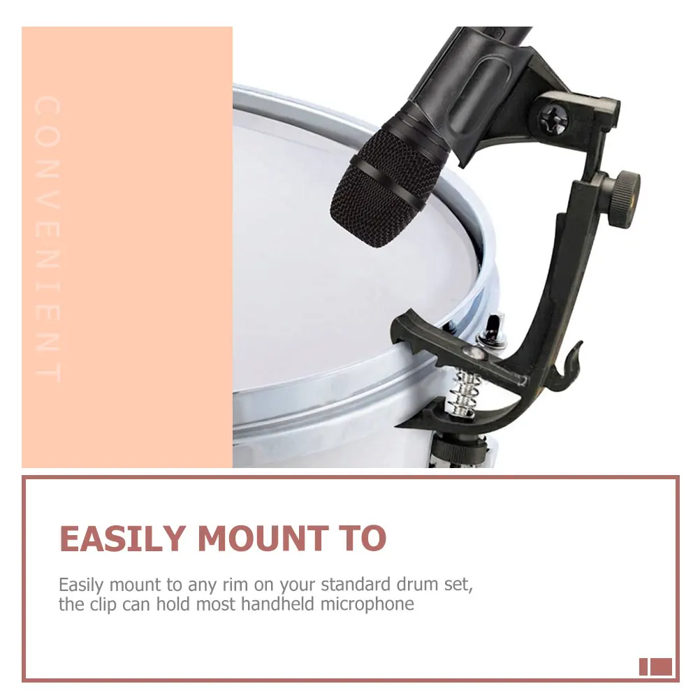 

2 Pcs Drum Clamp Anti-shock Microphone Clip Adjustable Anti-vibration Abs Mount