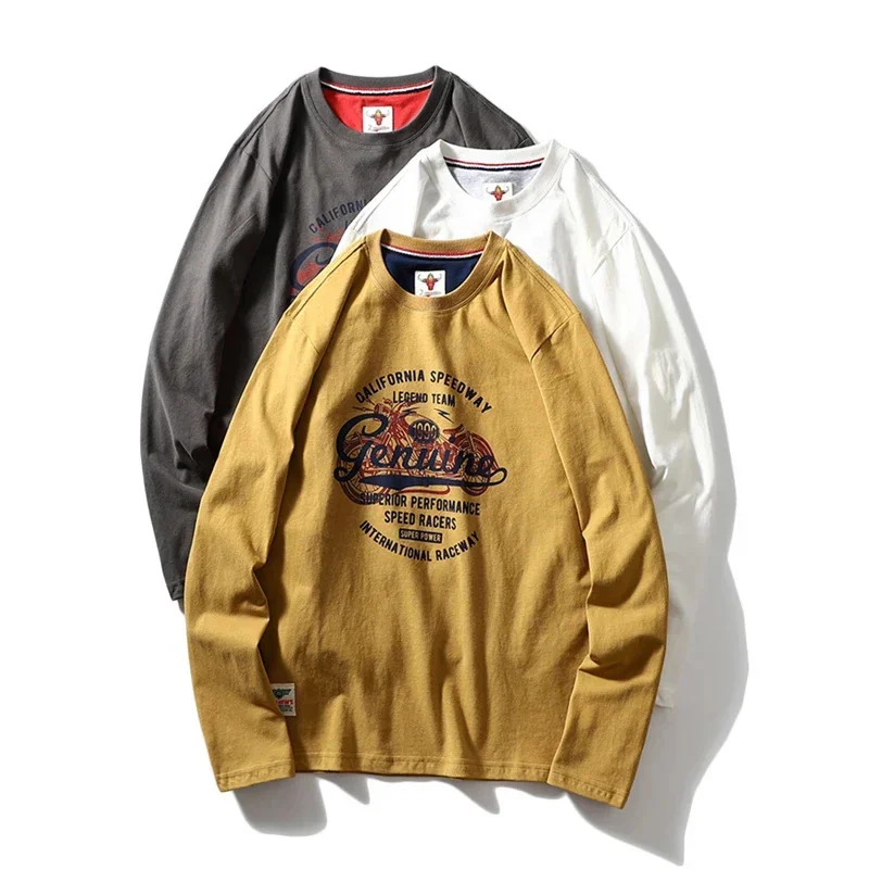 

Весенне-осенняя новая модная повседневная универсальная базовая рубашка с длинными рукавами и принтом из американской шерсти, футболка