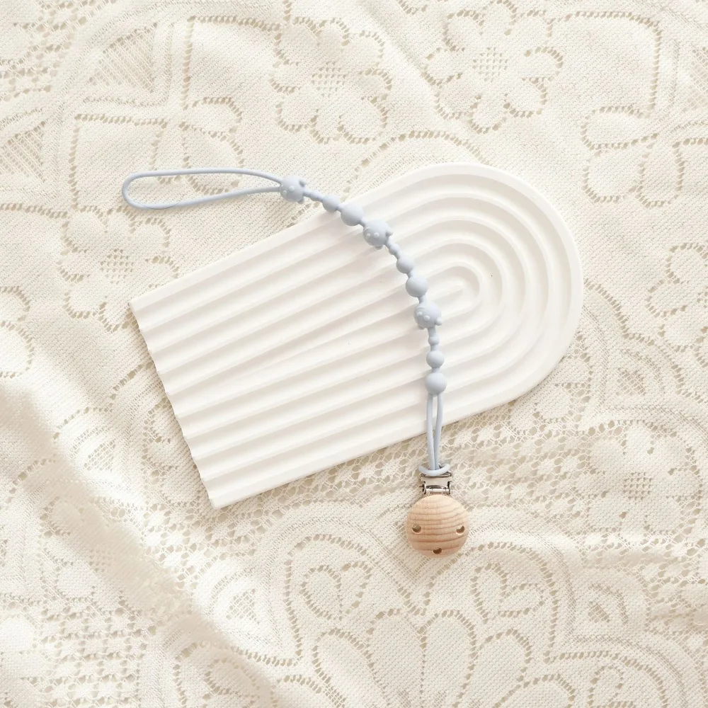 

Food Grade Silicone Pacifier Clips Lightweight Integrated Soother Clip Chain Durable Anti-drop Pacifier Holder Chain Gift