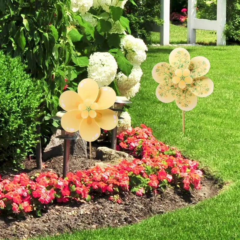 منحوتة الرياح زهرة الاغتصاب مغازل الرياح اليدوية الملونة طاحونة خلق المواد حزمة الديكور الأطفال المحمولة