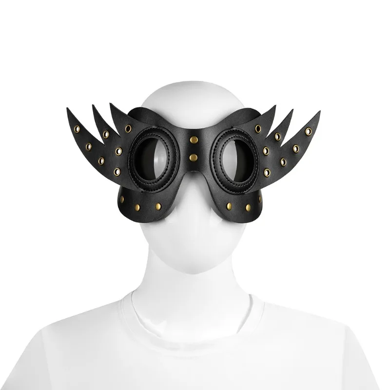 

PU leather mask, punk Halloween cosplay role-playing mask, punk party half face mask