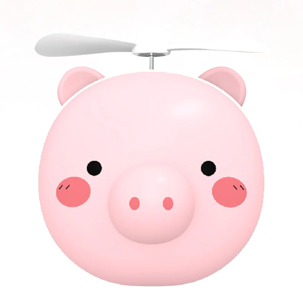

Compact LED Makeup Mirror with Mini Fan USB Rechargeable Portable Pig Design Travel Friendly Personal Cooling and Beauty Tool