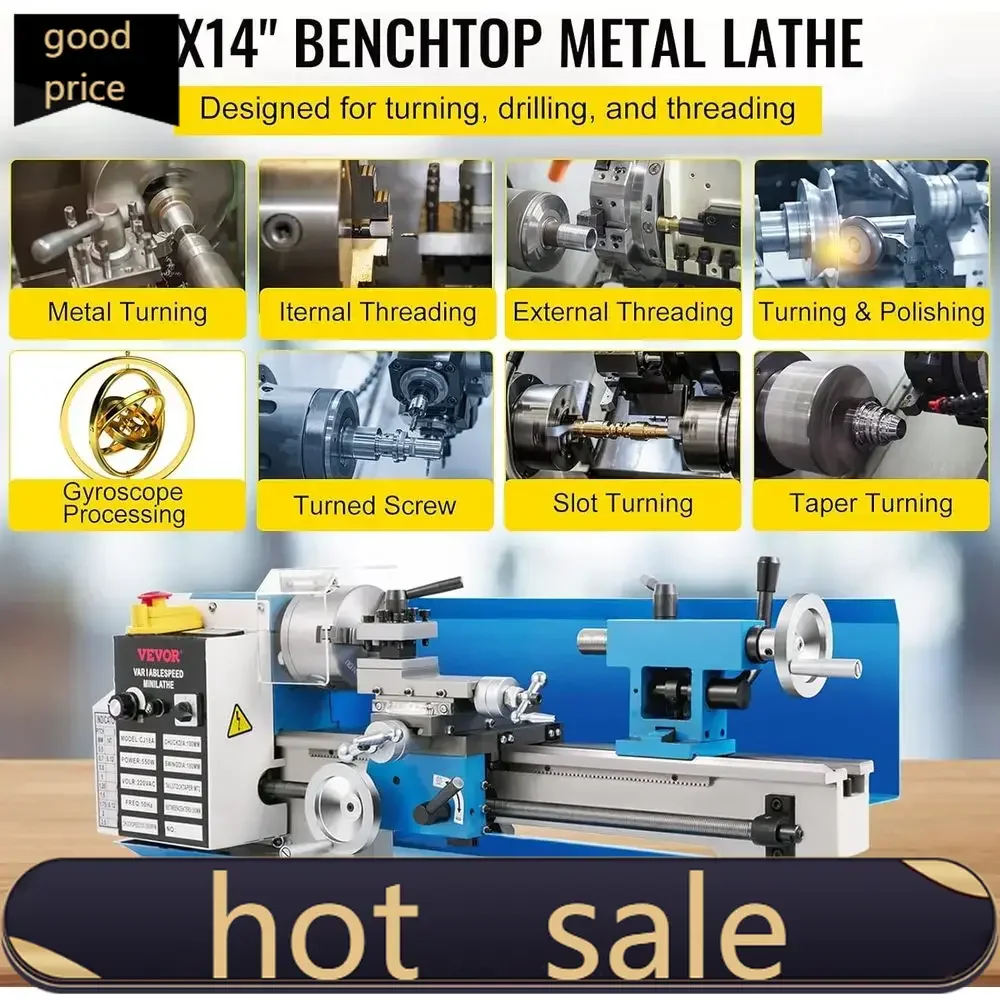 

Activity pricePopular7x14 Benchtop Metal Lathe with 550W Power, Variable 2250 RPM, 3-Jaw Chuck, and Precision Mini Lathe Accesso