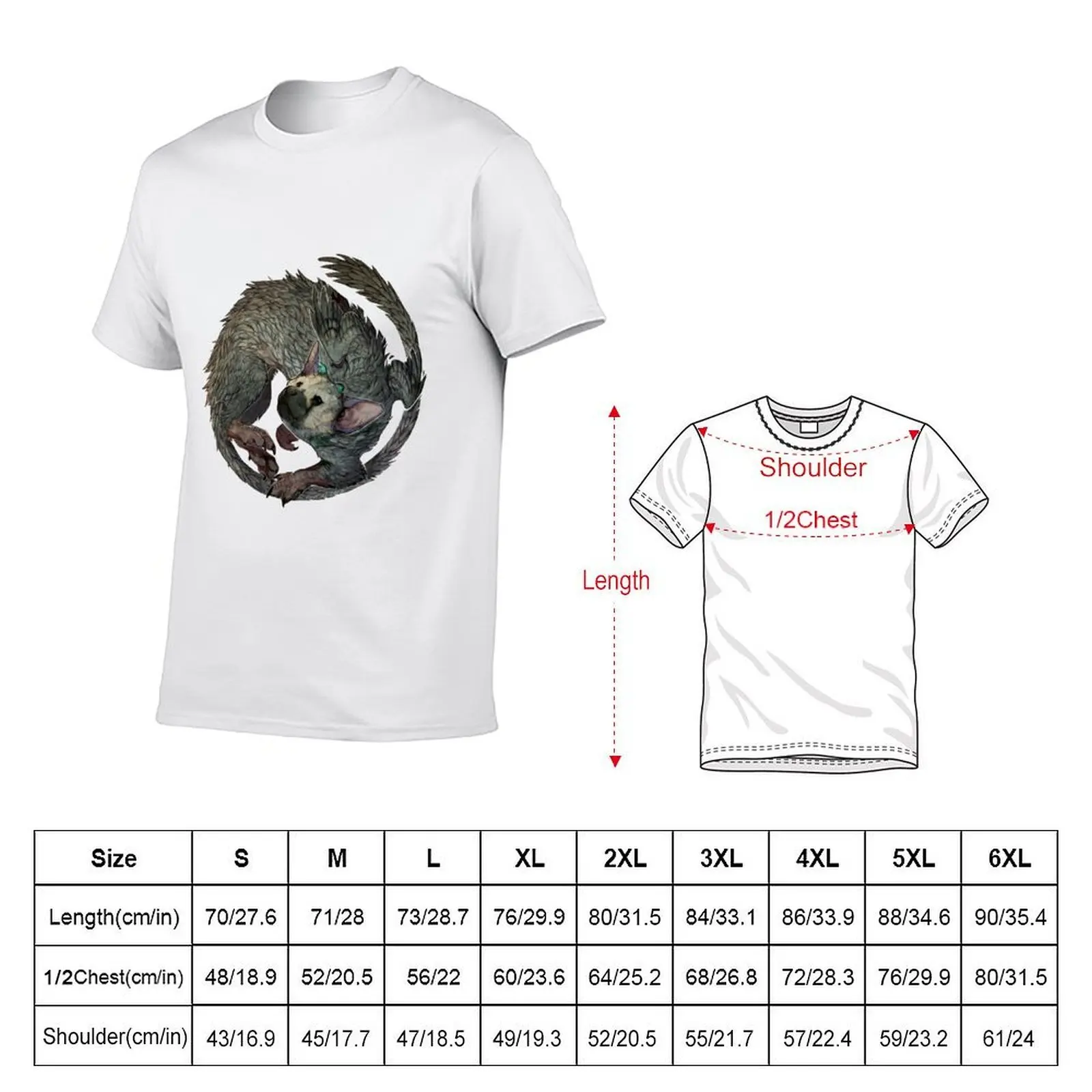 Trico from the last guardian T-Shirt t shirt custom print black cotton t-shirt plain for man package T-Shirt