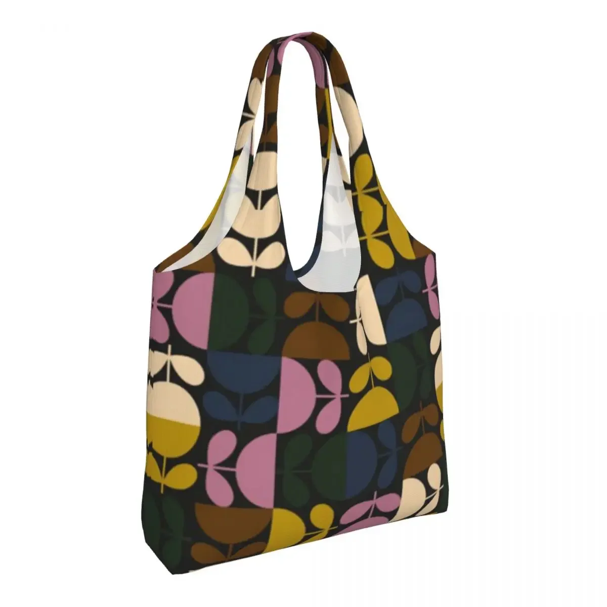 Custom Orla Kiely Multi Stem Groceries Tote Shopping Bag Scandinavian Floral Canvas Shopper Shoulder Bags Capacity Handbags