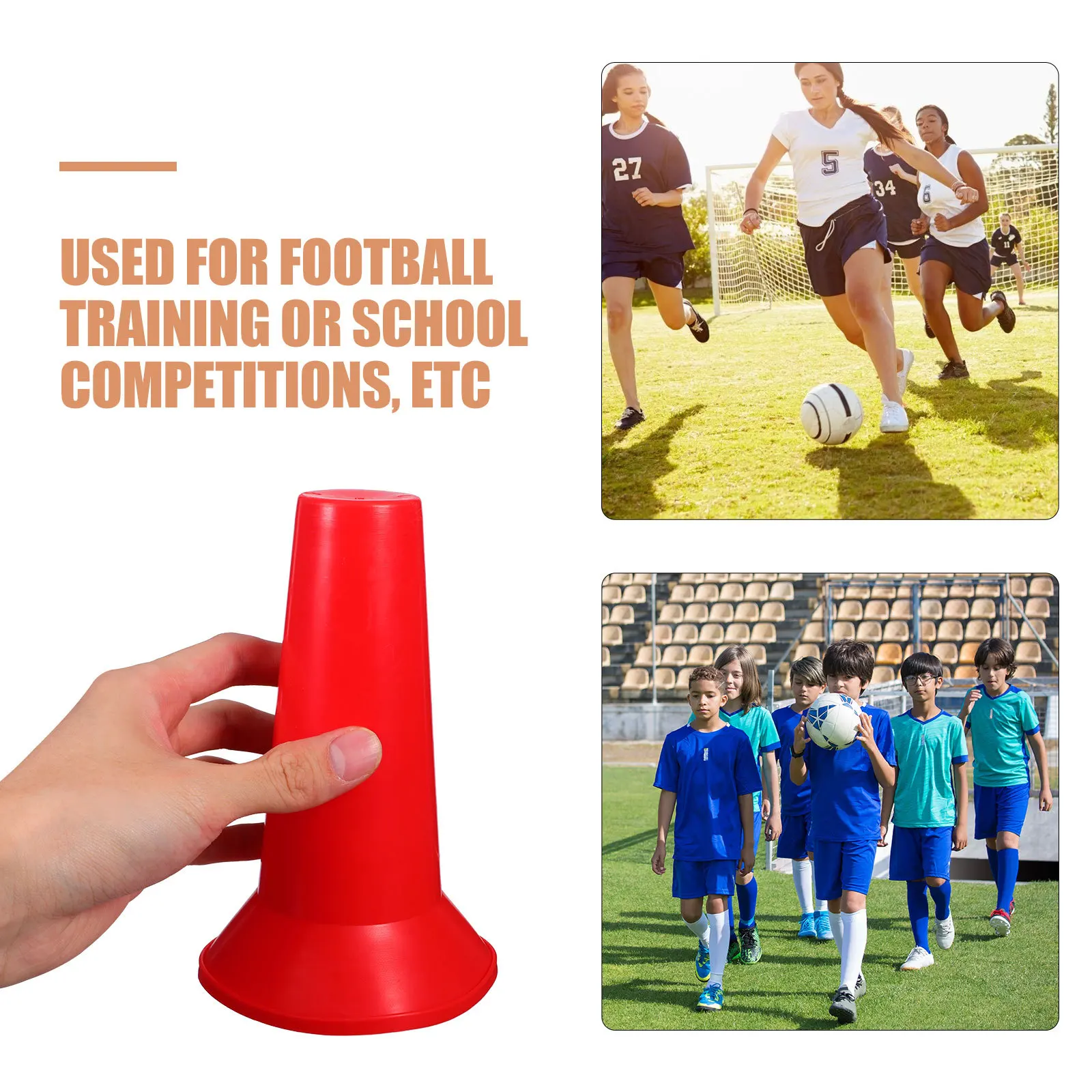 5 قطعة مخاريط حاجز الطريق الآمنة 17 سنتيمتر علامات خفة الحركة البلاستيكية الحمراء لتدريب كرة القدم ملعب كرة القدم مخاريط المرور مخروط حقل خفة الحركة