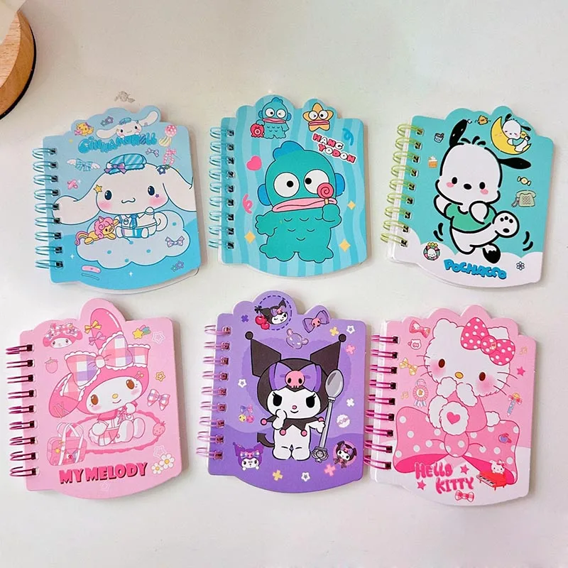 

18pcs/lot Sanrio Kitty Kuromi Coil Notebook Cute Melody Pochacco Word Notepad Diary Planner Stationery Gift School Supplies