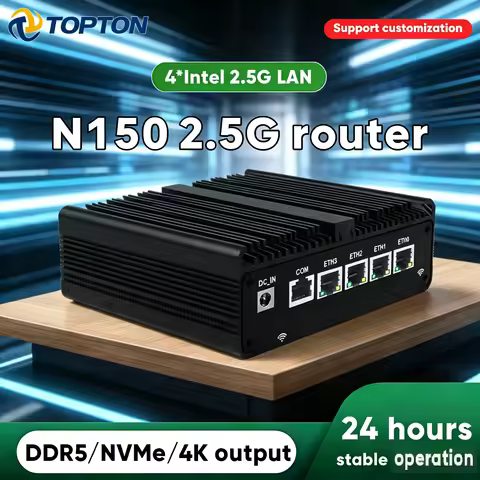 Topton N150 pfSense Firewall Soft Router J6412 J5005 6305 4x i226-V 2.5G LAN Barebone Fanless Mini PC HDMI2.0 DP AES-NI OPNsense