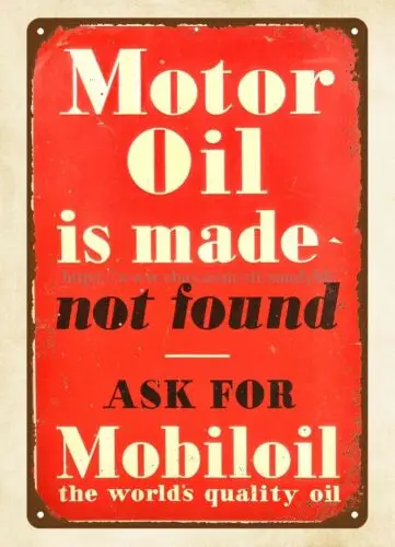 Ask for Mobiloil oil gas metal tin sign hanging house accessories online