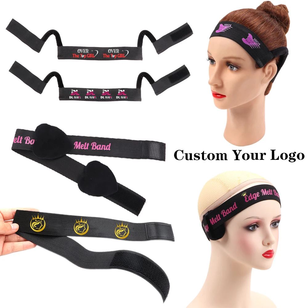 

Custom Logo For Lace Melting Band Wig Band With Ear Protection Elastic Band For Wigs Edges Wrap 2.5/3/3.5/4Cm Wig Accessories